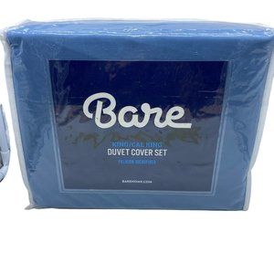 BRAND NEW Bare Blue Premium Microfiber King/California King Duvet Cover Set